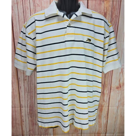 Perlis Mens Combed Cotton Classic Fit Striped Polo Medium - Picture 1 of 8